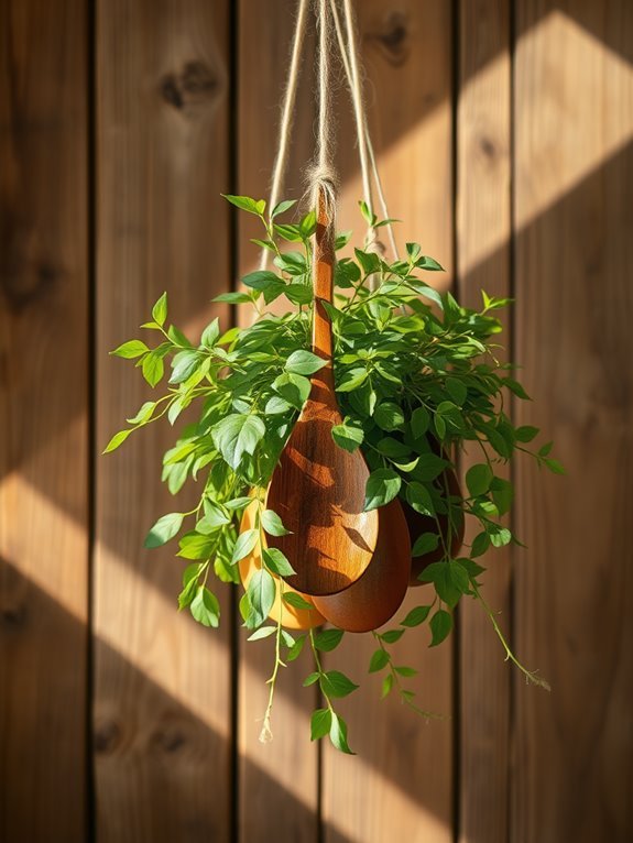wooden plant hanger design