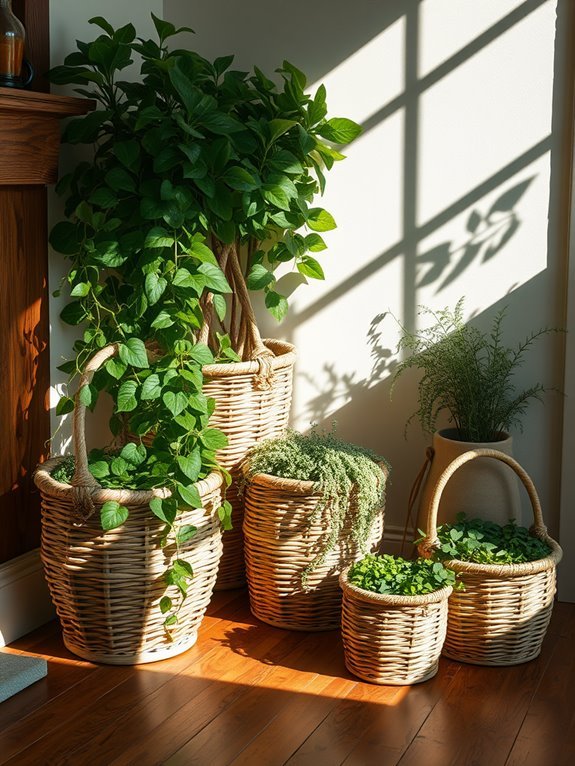 woven baskets for plants