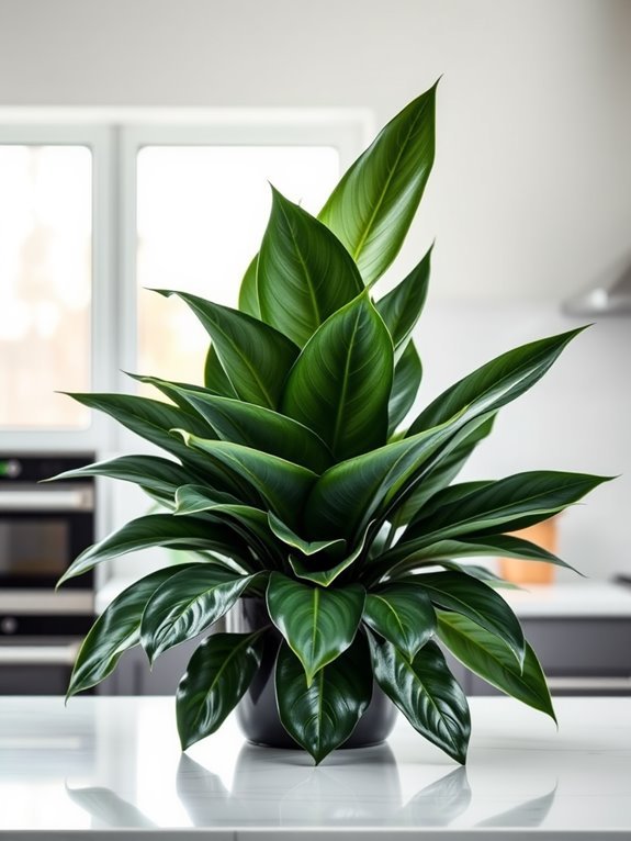 zz plant green foliage